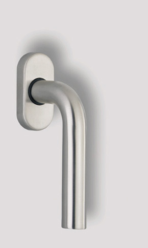 Fenstergriffe mit Rasterung / Edelstahl / L-Form mit 2 x 7 mm Vierkant-Stiften (lose)