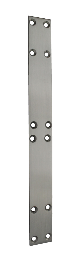 Sicherheits-Stahlzargenverstärkungsblech käntig Abm.: 235x25x3 mm / EDELSTAHL matt gebürstet
