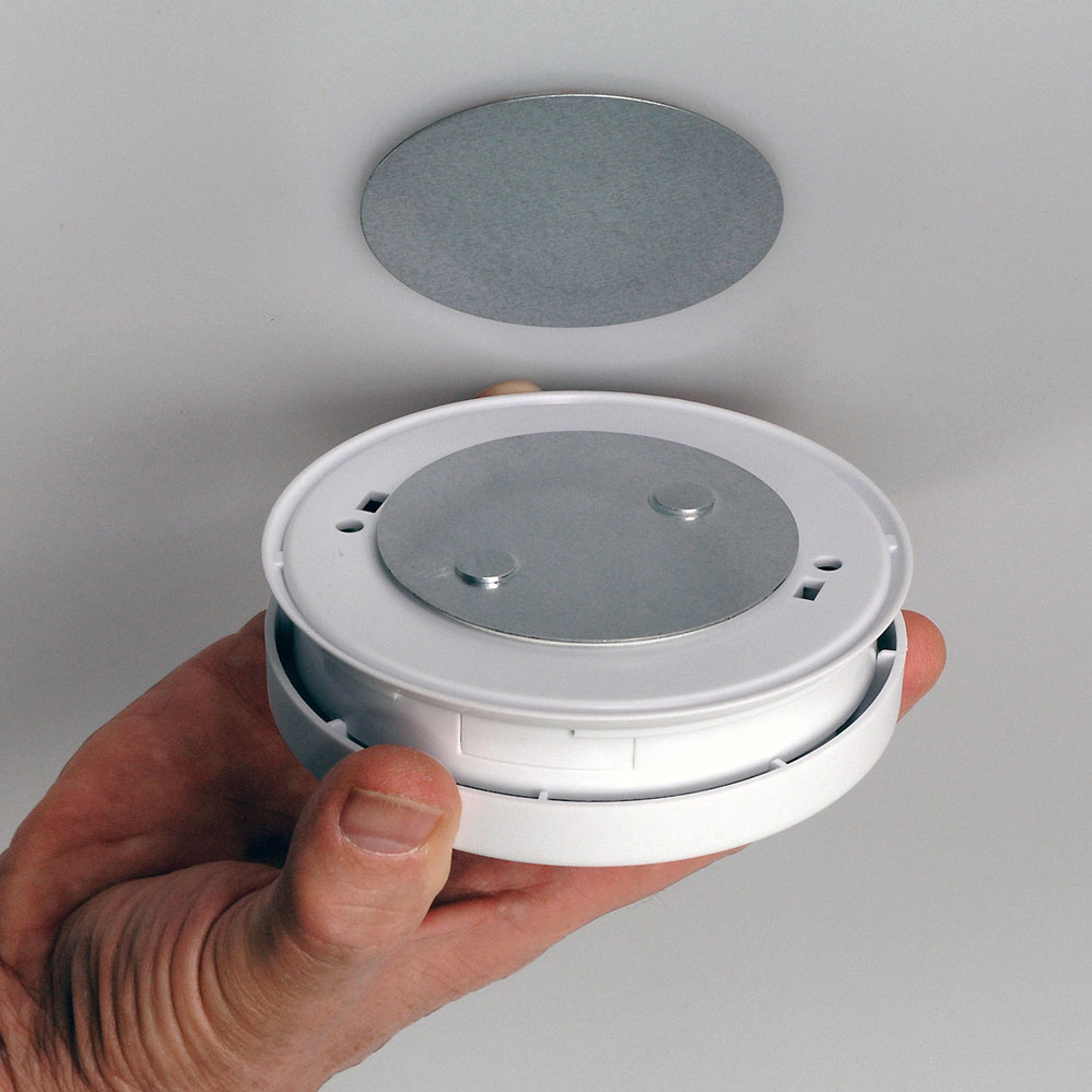 Magnetbefestigung zur Rauchmeldermontage, Set aus Stahlplatte & Magnetplatte mit 3M Klebepad