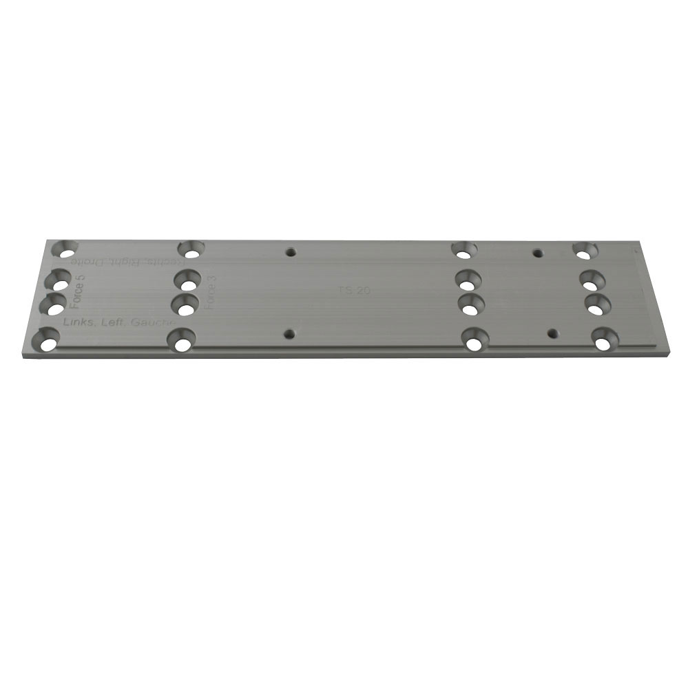 Montageplatte für Türschließer TS-20 mit Befestigungsmaterial / Abm.: 243 x 56 mm Montageplatte für Türschließer TS-20 mit Befestigungsmaterial / Abm.: 243 x 56 mm