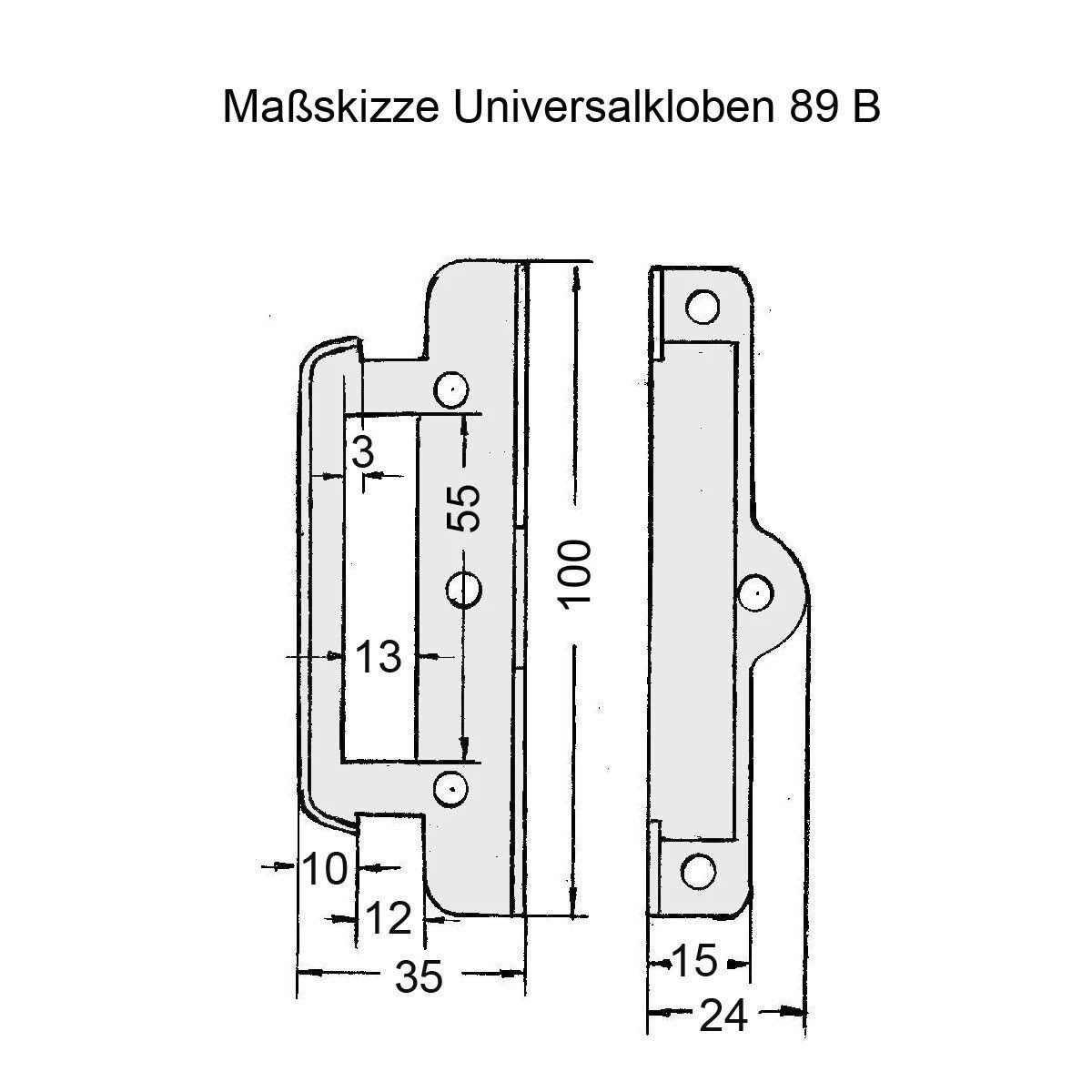 Universal-Kastenschlösser / PZ-gelocht / mit hebender Falle / rs + ls verwendbar / 60-Dorn