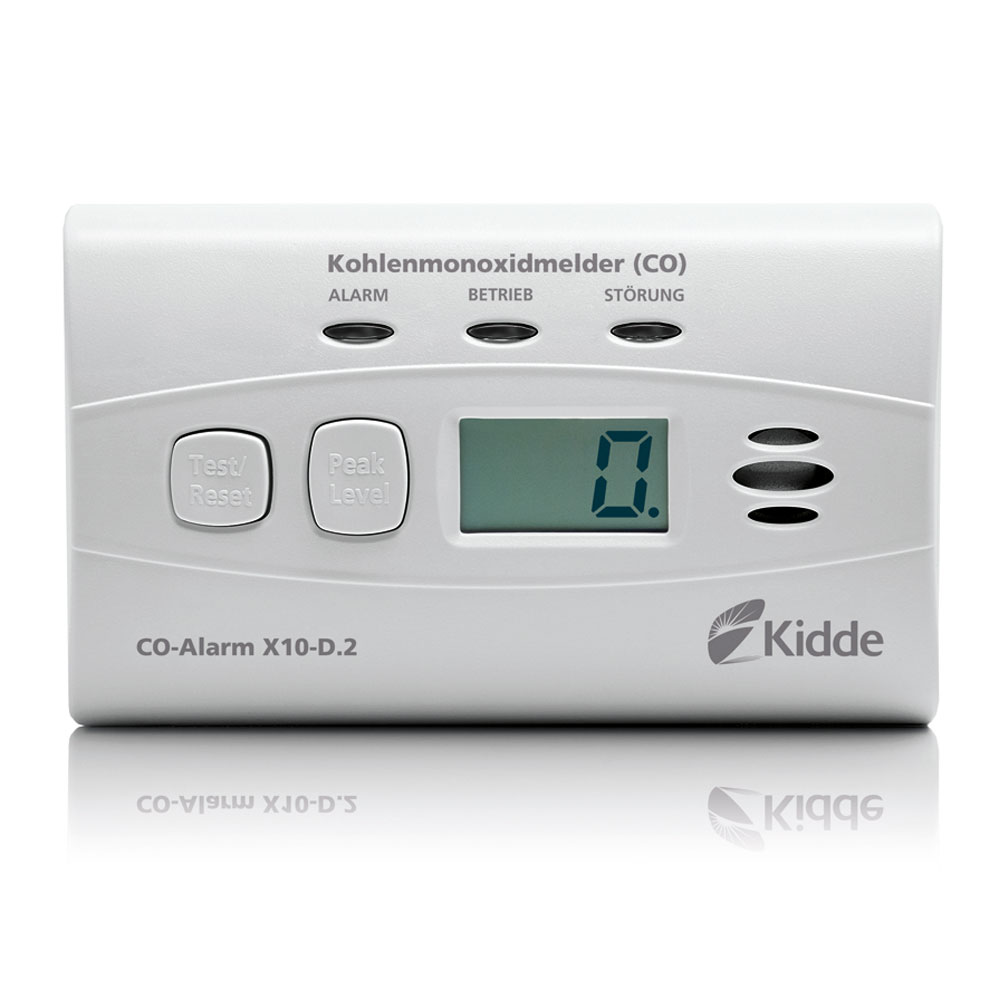 CO-Melder / Kohlenmonoxidmelder / weiß / Nr.X10-D2 mit Digitalanzeige+Ereignisspeicher nach EN50291