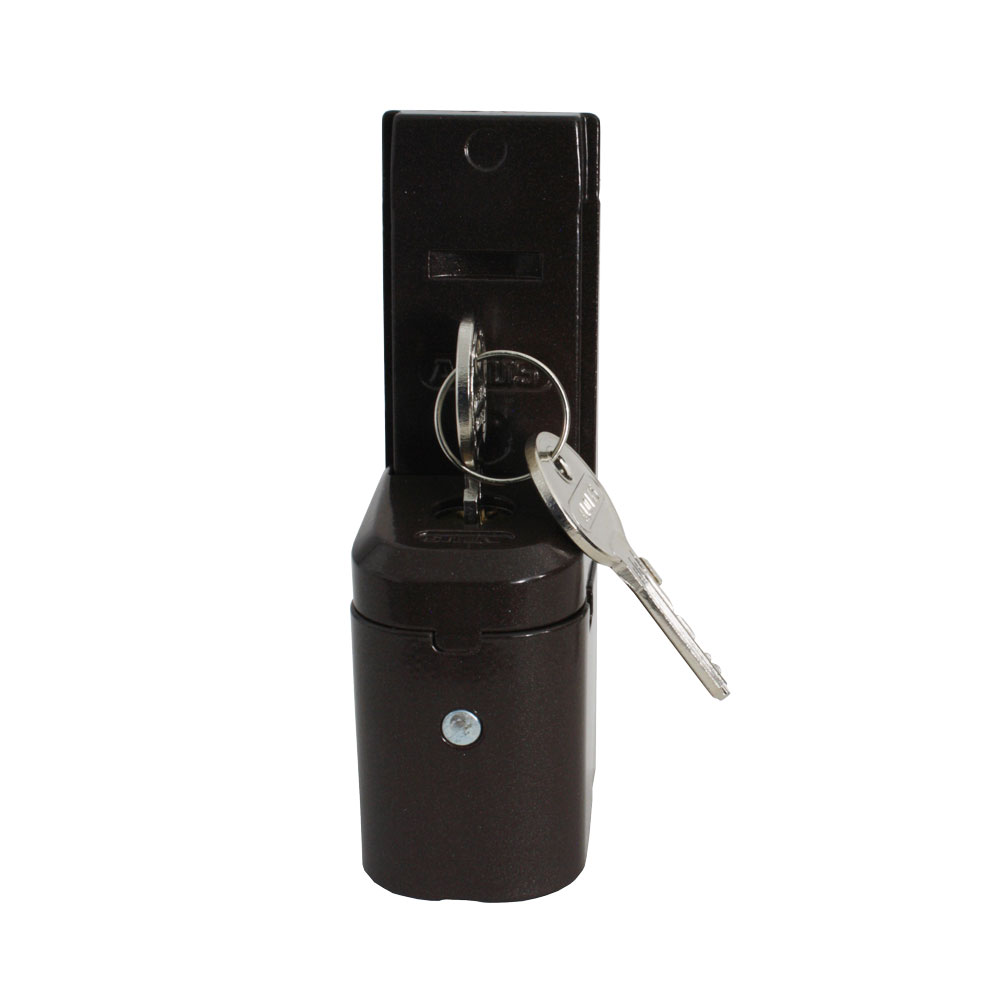 ABUS-Hebetürsicherung / braun / mit 2 Schlüsseln mit Druckzylinder / schließung 0125
