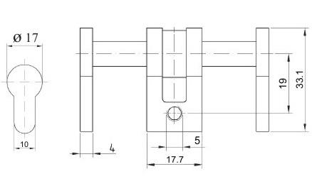 Universalblindzylinder UBZ 3 / vernickelt passend für Türstärke 84-154 mm