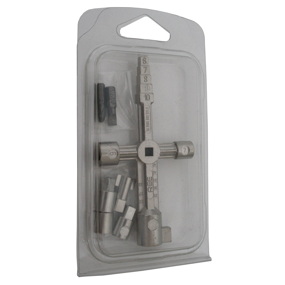 Multifunktionsschlüssel aus Zinkdruckguss mit magnetischer Bit- und Adapteraufnahme Multifunktionsschlüssel aus Zinkdruckguss mit magnetischer Bit- und Adapteraufnahme