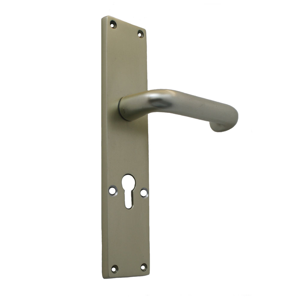 Alu-Guss-Langschild (250x53mm) mit U-Form- Drücker festdrehbar / geb. f. M6-Außenrosette/72mm