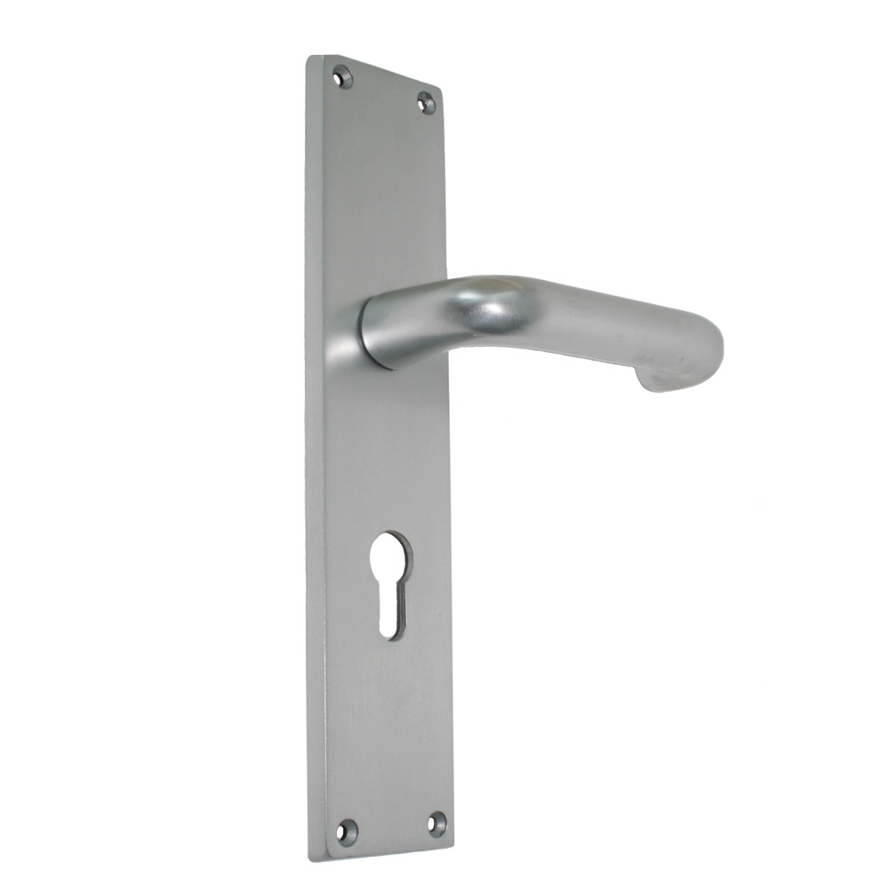 Alu-Guss-Langschild (250x53mm) mit U-Form- Drücker festdrehbar / F1 / 72 mm / 8 mm Vierkant