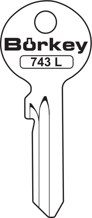 BÖRKEY Schlüsselrohling Nr. 743L für ABUS, CISA Rohling Fabrikat: BÖRKEY (für C73, C83)