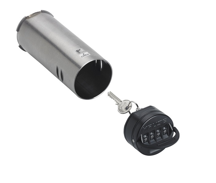 Schlüsselsafe mit 4-stelligem Zahlencode / Safe- rohr aus Edelstahl / Codeschloss aus Druckguss