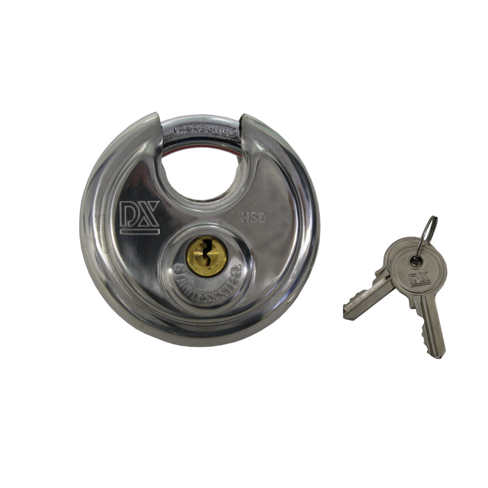 Rundbügel-Hangschloss / Edelstahl rostfrei Nr. HSD 50 verschiedenschließend / 50 Durchmesser