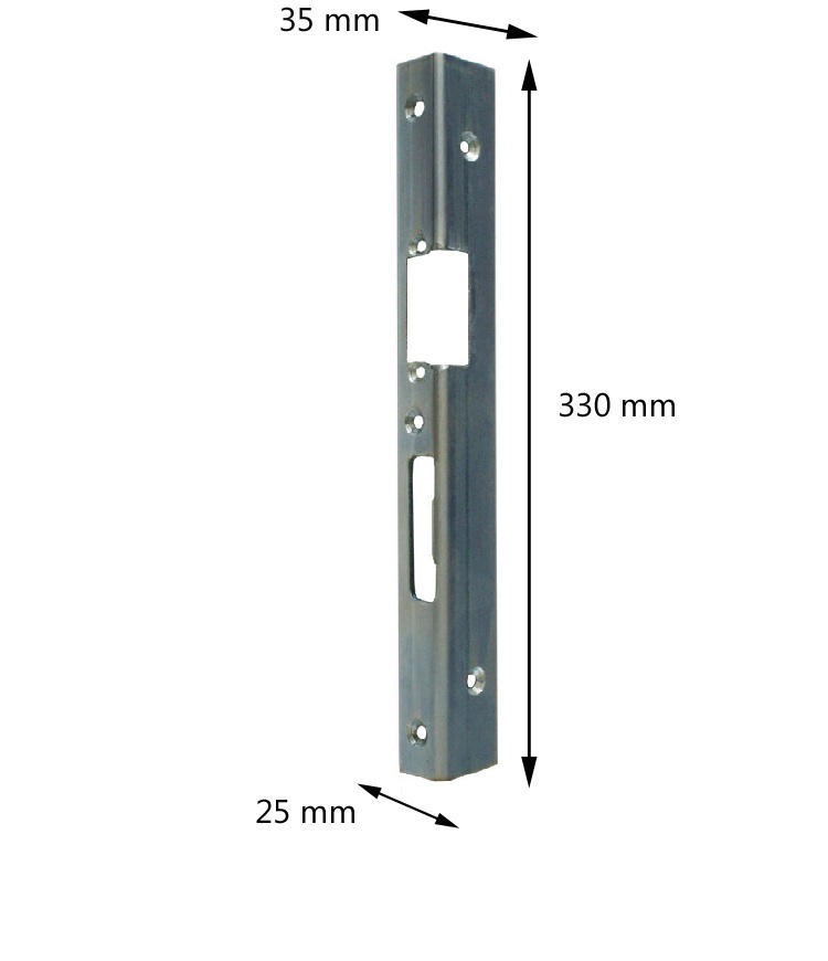 Winkel-Schließblech, vorg. für elektrischen Öffner 330x25x35 mm / 300FF/Winkel/DLS / verzinkt