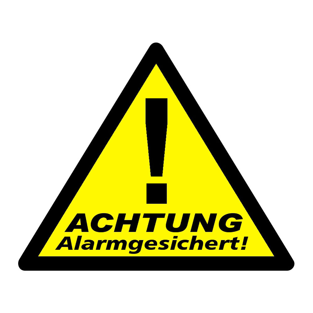 Warnaufkleber "Achtung Alarmgesichert" Nr. 40201 / 1 Set = 3 Stück Warnaufkleber "Achtung Alarmgesichert" Nr. 40201 / 1 Set = 3 Stück