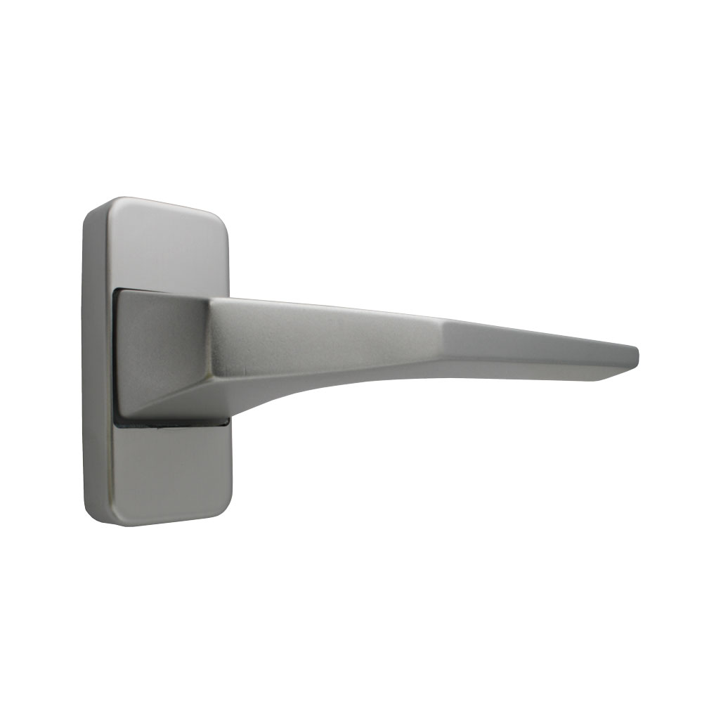 Metalltürdrückerlochteil 8 mm / F1-elox. auf Rosette / LA = 43 mm