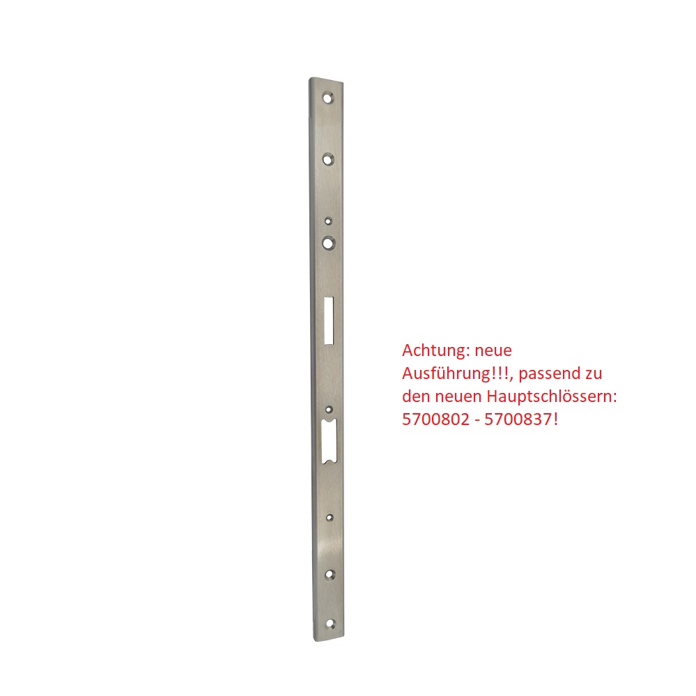 24mm U-Stulp für KFV-Hauptschlösser / käntig / mit 6 x 24 x 400 mm U-Stulp / Niro matt gebürstet