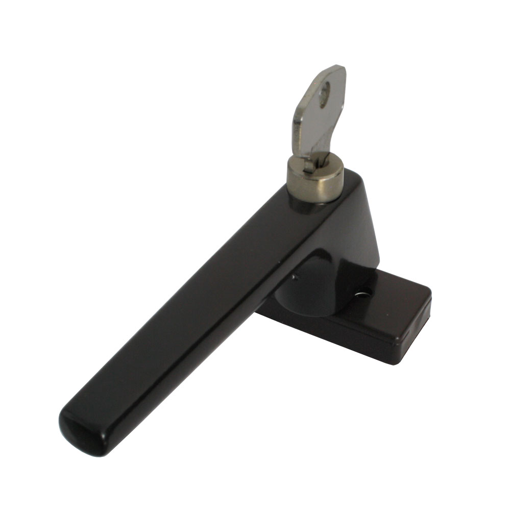 Abschließbarer Fenstergriff mit Druckzylinder Nr. 35356 / braun / 7 mm Vierkant Abschließbarer Fenstergriff mit Druckzylinder Nr. 35356 / braun / 7 mm Vierkant