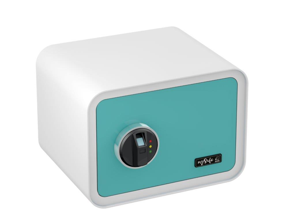 Elektronik-Möbeltresor "mysafe" Farbe: Blau-Weiß Elektronikschloss m.Fingerprint / SONDERNETTOPREIS