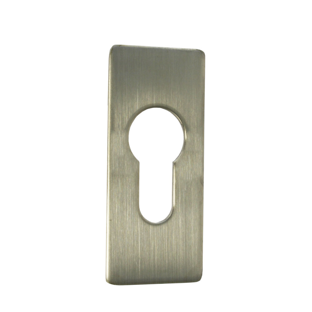 Kleberosette eckig / Edelstahl massiv 450 / 2 mm stark / PZ-gelocht