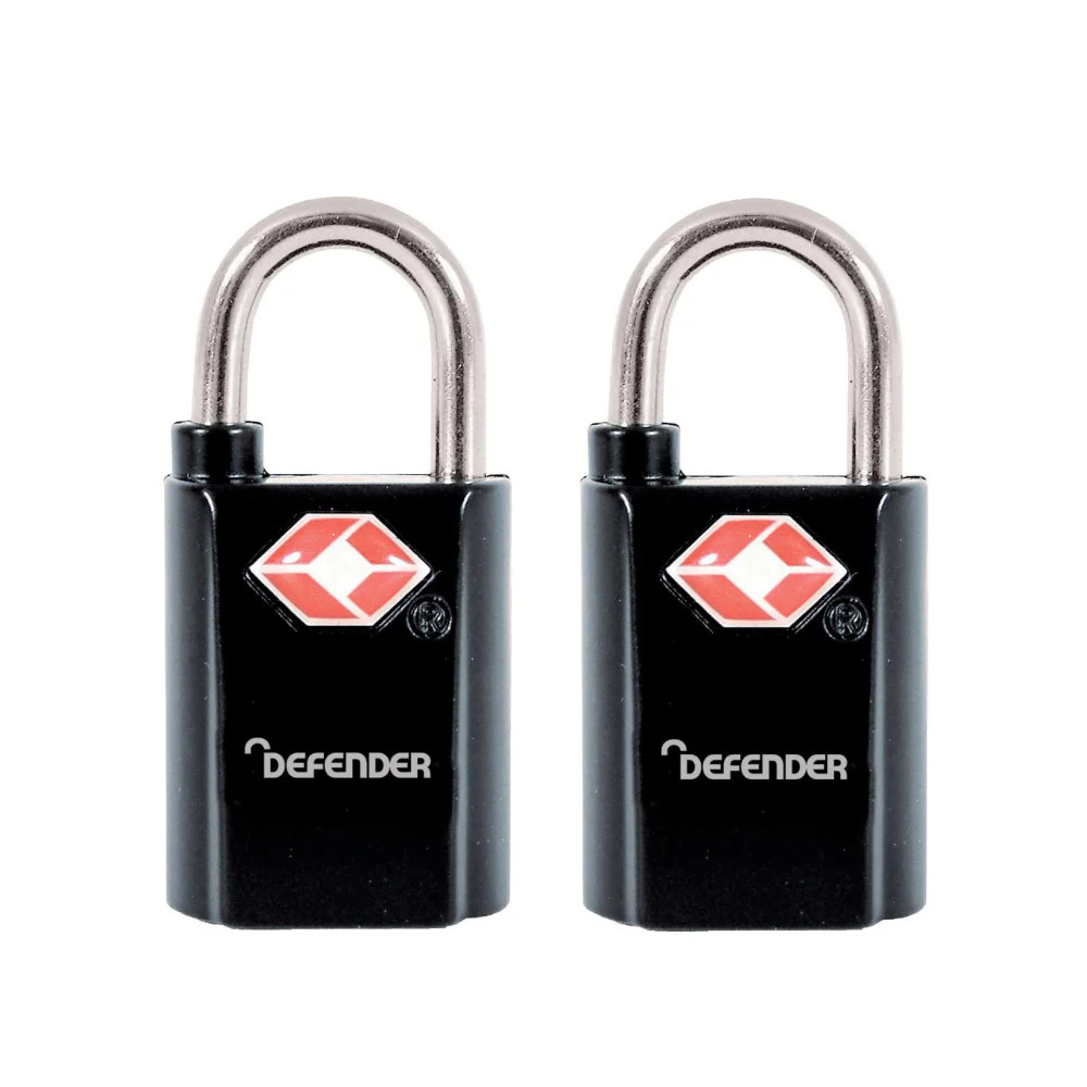 TSA-Vorhangschloss-Set (1 Set = 2 Stück) / schwarz gleichschließend / mit insgesamt 4 Schlüsseln