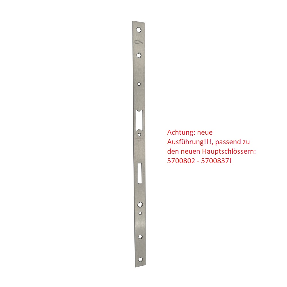 24mm Flachstulp für KFV-Hauptschlösser / käntig / mit 24 x 400 mm Flachstulp / Niro matt gebürstet