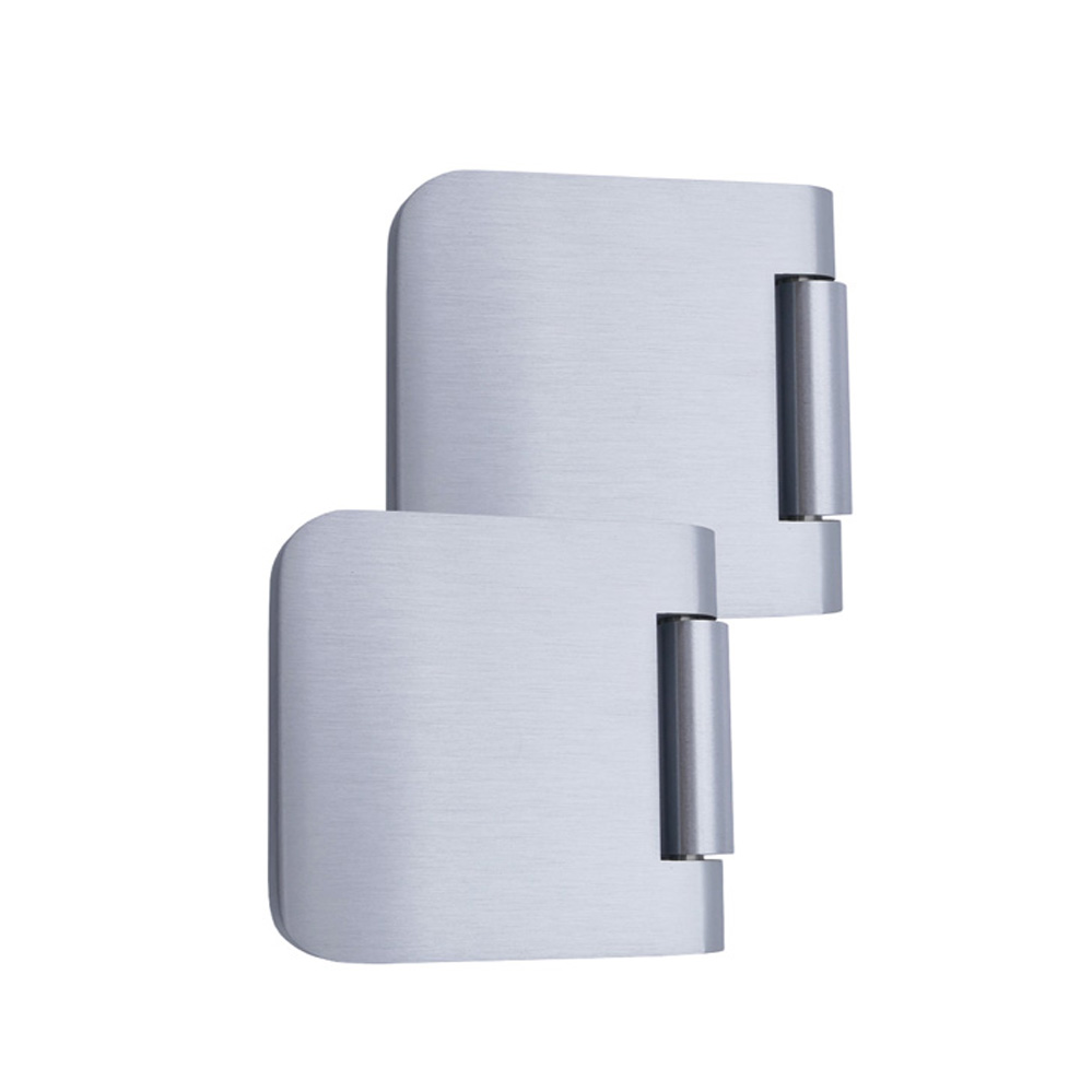 3-tlg Bänderpaar für für Glastürschlösser für 8 mm starke Ganzglastüren / Alu-F1-eloxiert