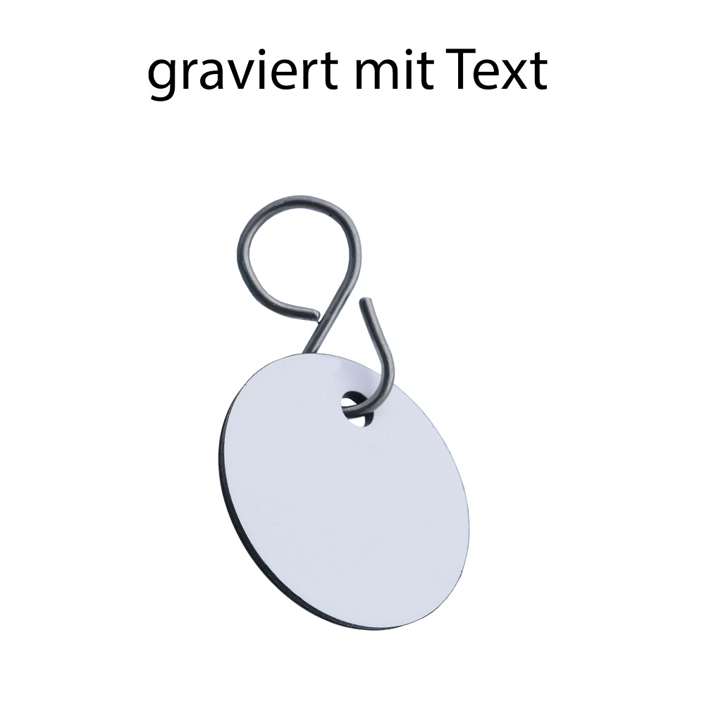 Kunststoffmarken: weiß / Druckfarbe: schwarz Text: Kunststoffmarken: weiß / Druckfarbe: schwarz Text: