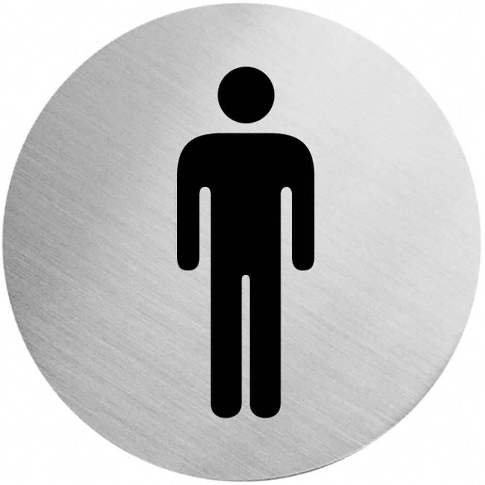 Selbstklebende Türschilder "WC Herren" Art.-Nr.: 7038 EDELSTAHL, 60 mm Durchmesser Selbstklebende Türschilder "WC Herren" Art.-Nr.: 7038 EDELSTAHL, 60 mm Durchmesser