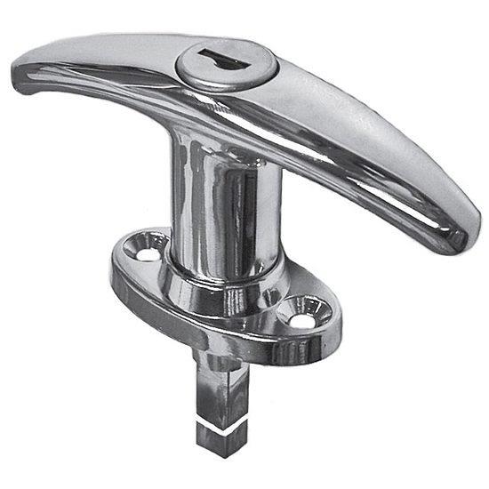 Abschließbarer Knebelgriff 8mm / mi festem Stift / mit 2 Schlüssel / verschiedenschließend