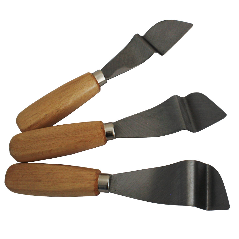 Türfallen-Spachtel-Set (3-teilig) / bestehend aus: je 1 Spachtel in 20 mm, 35 mm und 45 mm