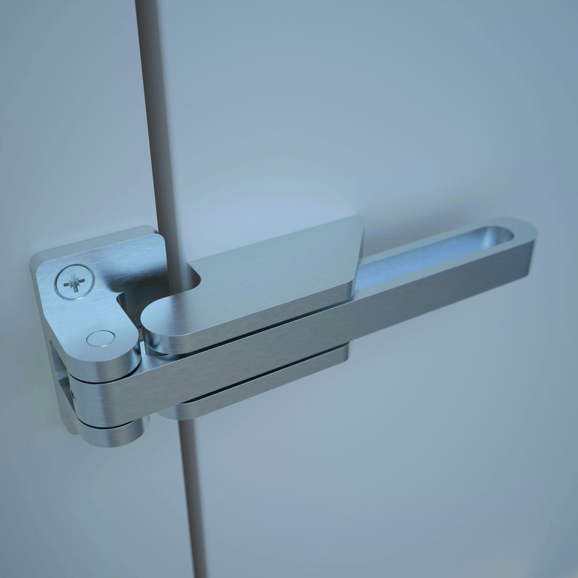 Türspaltsperre / Mod. "Curve" / Edelstahl 135 x 28 mm / SONDERNETTOPREIS Türspaltsperre / Mod. "Curve" / Edelstahl 135 x 28 mm / SONDERNETTOPREIS