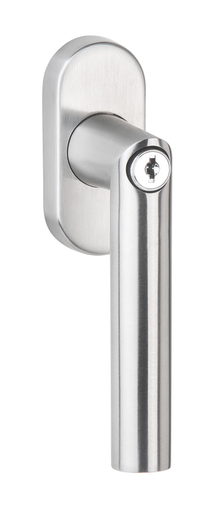 Abschl. Fenstergriff mit Druckzylinder / Edelstahl / mit 7 mm Vierkant / CL-Form / 200 Nm