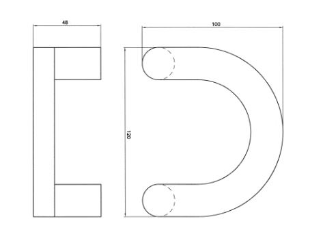 Schmalrahmenschutzgrt mit Bügelgriff 8/92 mm / 10 mm stark / F1