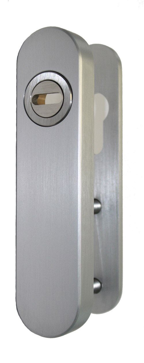 Aluminium-Spezialrosettenpaar mit Kernziehschutz F1-eloxiert / passend für 8-13 mm Zylindervorstand