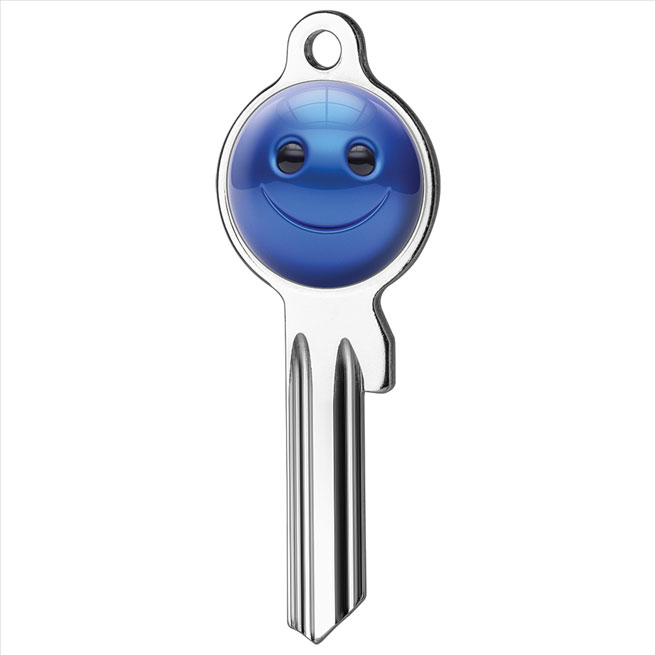Universal-Schlüsselrohling "Smiley Keys" Nr. U-21D6 "blau"