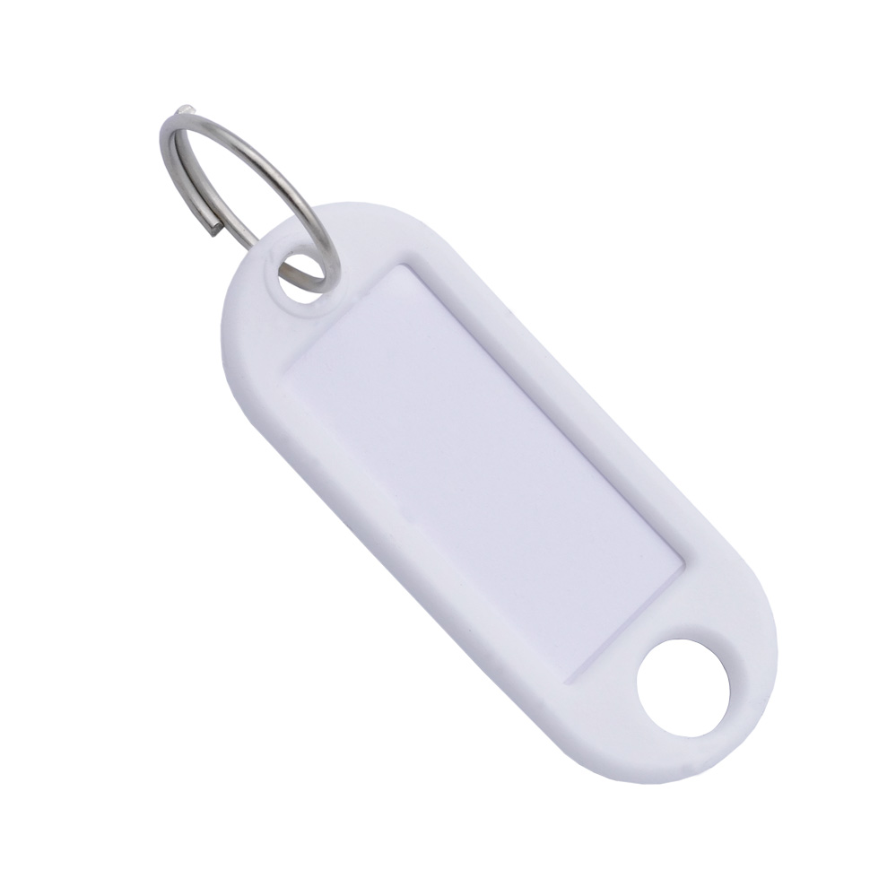 Schlüsselanhänger mit Ring weiß / Verp.-Einheit: 100 Stück Schlüsselanhänger mit Ring weiß / Verp.-Einheit: 100 Stück
