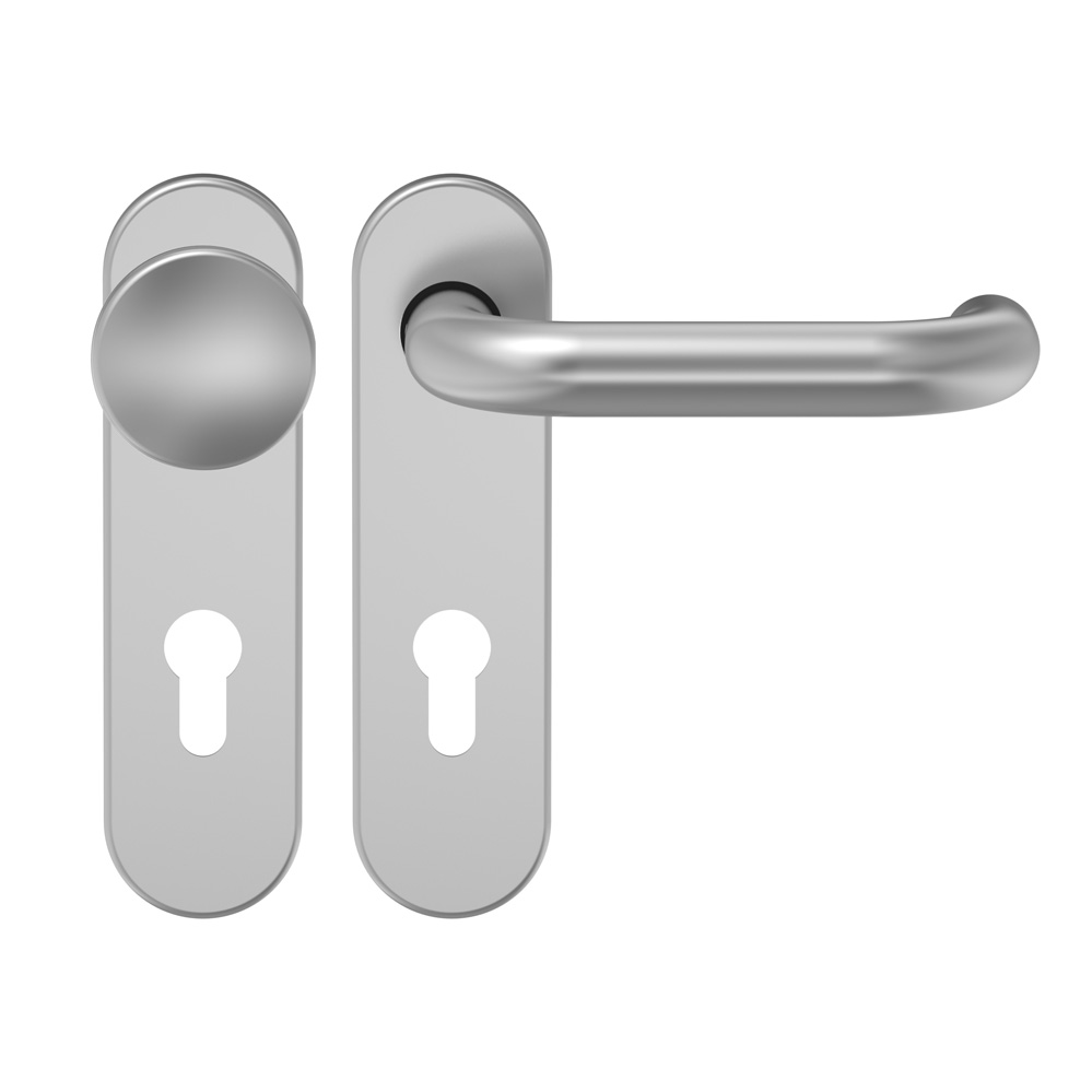 FH-Verdeckschild-Wechselkurzbeschlag / 9 mm / Nr.: 307200 / F1-elox. / festdrehbar / 72 mm