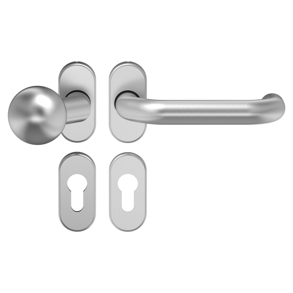 FH-U-Form Rosetten-Wechselgarnitur / 9 mm / Nr.: 386410 / Edelstahl / PZ / "oval"