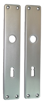 Gegossenes Langschildpaar / Abmessung: 230 x 40 mm Nr. 230/40L / BB-gelocht, 72 mm / F1-eloxiert