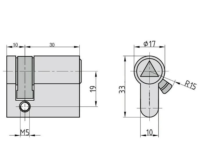 Profilhalbzylinder / mit 8mm Dreikant innenliegend