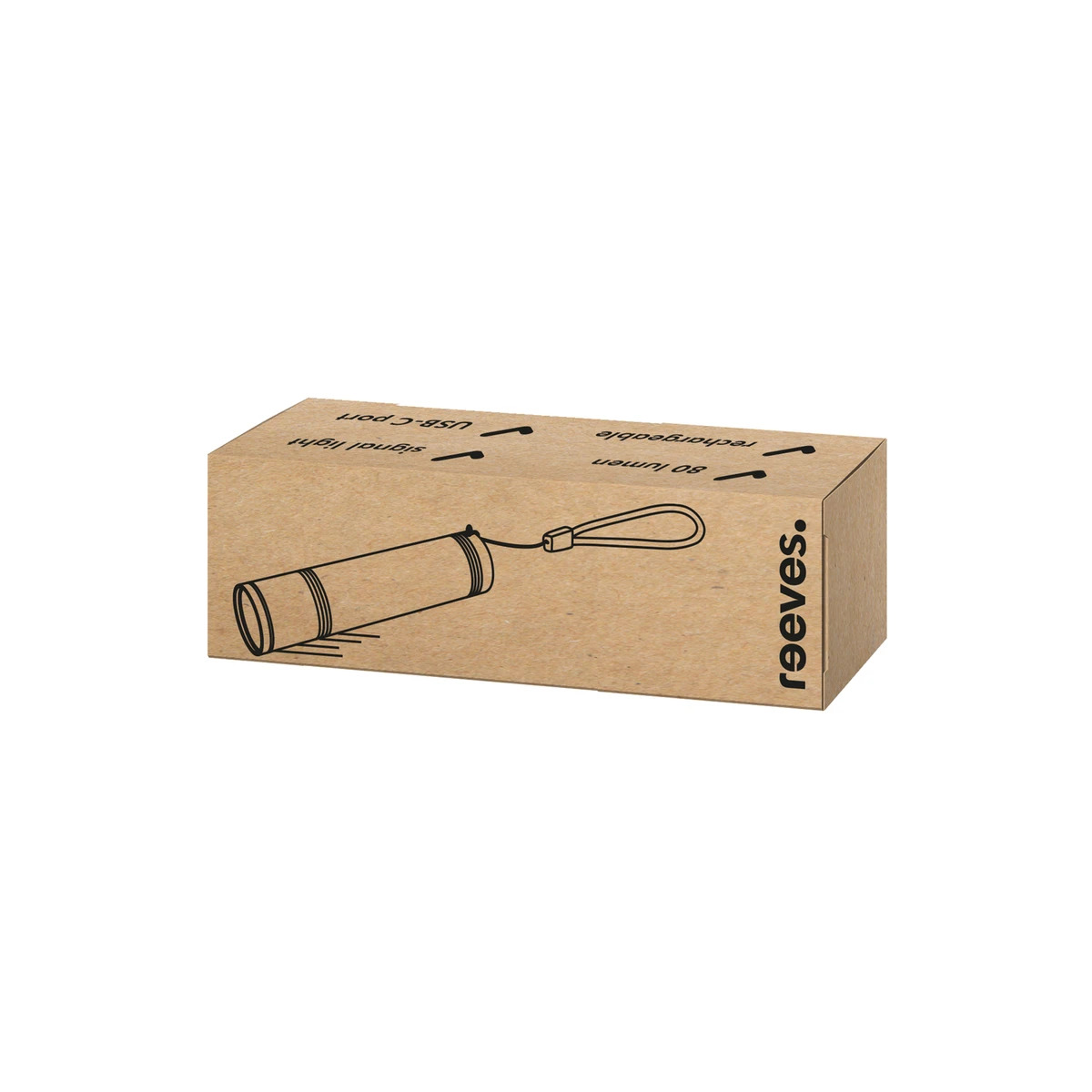 Wiederaufladbare LED-Taschenlampe Nr. 53012 mit 3 Leuchtmodi / inkl. USB-A und USB-C Kabel
