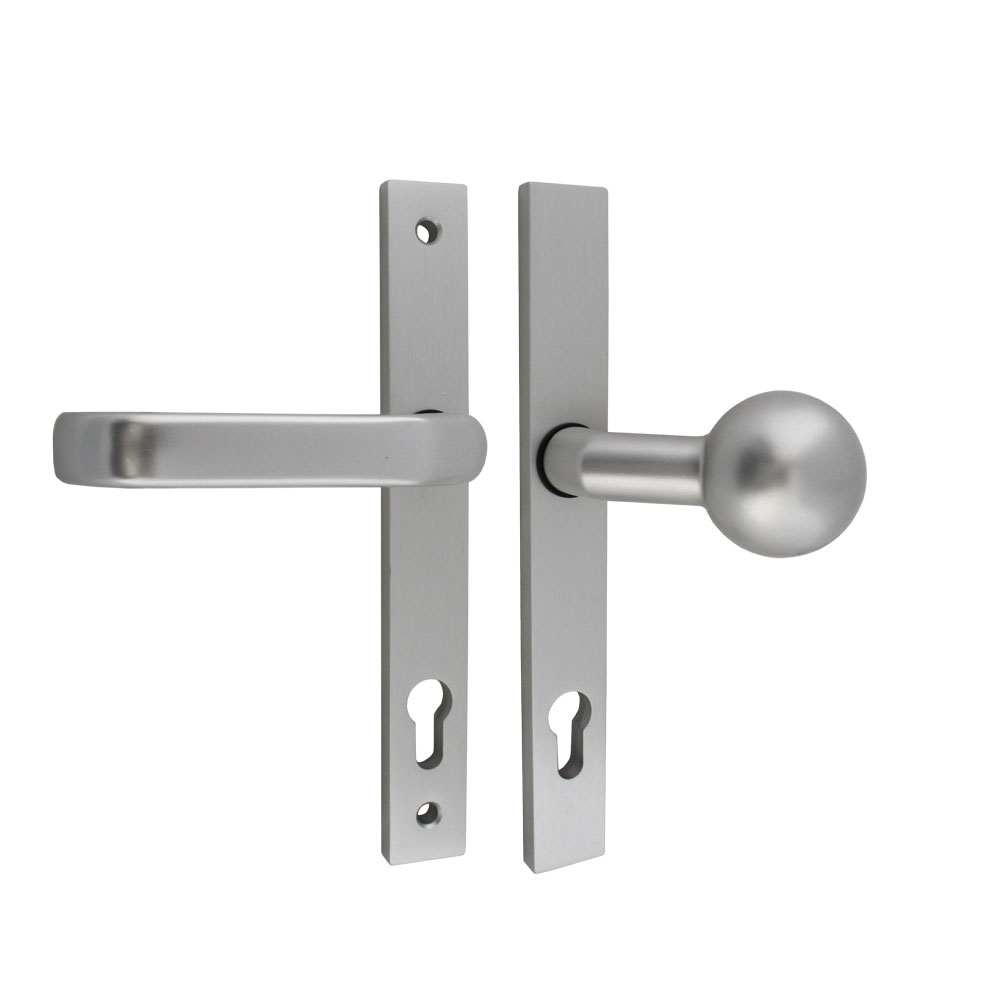 Schmalrahmenschutzgarnitur "ECKIG" F1-elox. / 8 mm / 92 mm / 10 mm stark