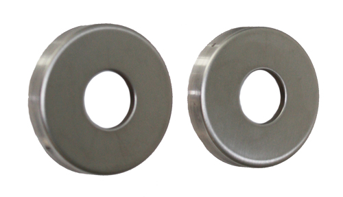 Drücker-Rundrosetten mit Metall-Unterkonstruktion Rosettenpaar / Edelstahl / Türstärke = 38-58 mm Drücker-Rundrosetten mit Metall-Unterkonstruktion Rosettenpaar / Edelstahl / Türstärke = 38-58 mm