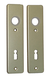Kurzschildpaar / Abmessung: 165 x 40 mm / gepresst BB-gelocht / 72 mm Entfernung / F2-eloxiert