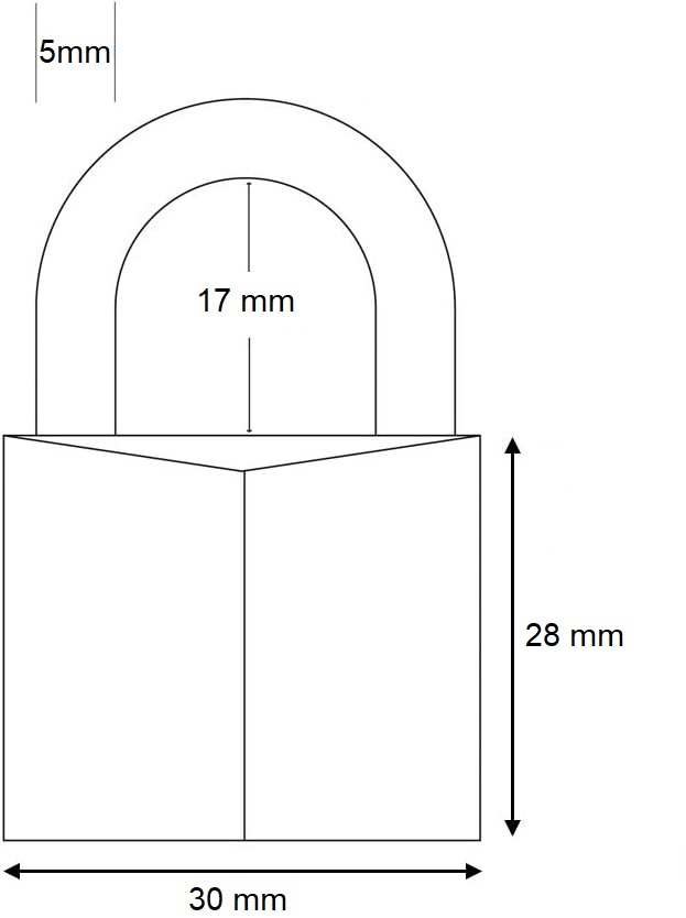 Vorhangschloss "STEM" m. gehärtetem Bügel beids. Verriegelung / 30 mm / Gleichschießend: GS2