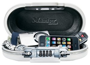 Mini Safe Space / mit 4-stelligem Zahlencode / Stahlkabel 5 x 520 mm / weiß