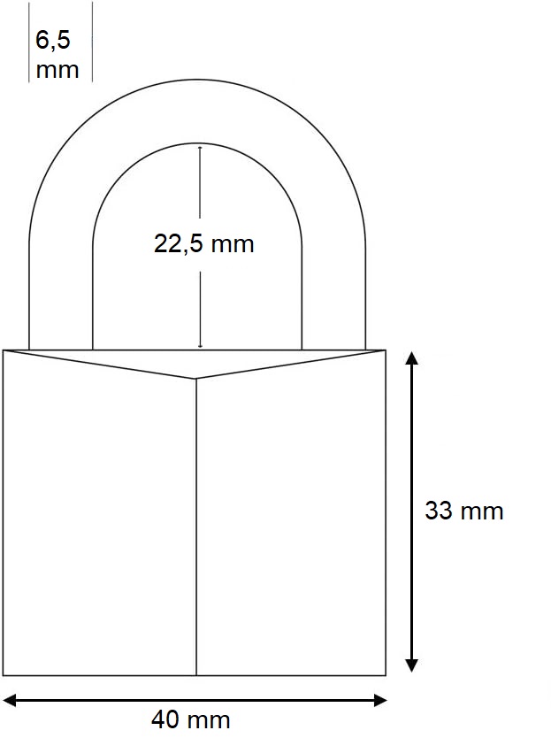 Vorhangschloss "STEM" m. gehärtetem Bügel beids. Verriegelung / 40 mm / Gleichschließend:GS1