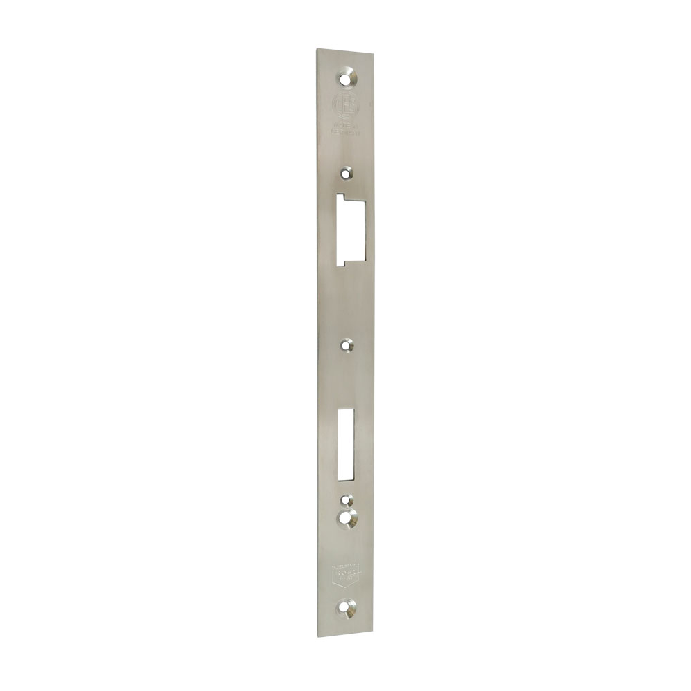 Edelstahl-Stulp 280x30 mm / stumpf / käntig / DLS/ für Vario-Haustürschloss 92 mm