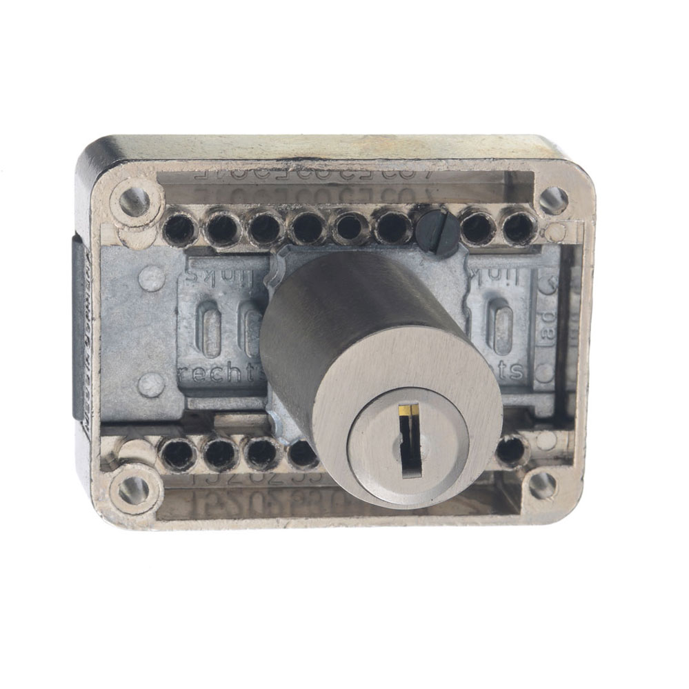 Aufliegendes Möbelriegelschloss / mit 2 Schlüssel verschiedenschließend /Dornmaß:15-40mm einstellbar