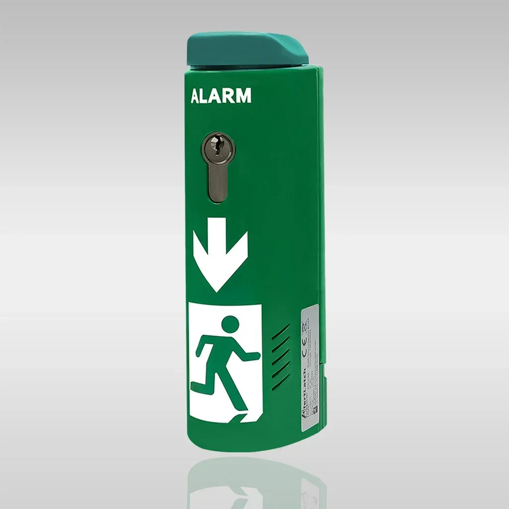 AlertLatch-Einhand-Türwächter BASIC aus Aluminium grün / vorgerichtet für PHZ / Einhandbedienung