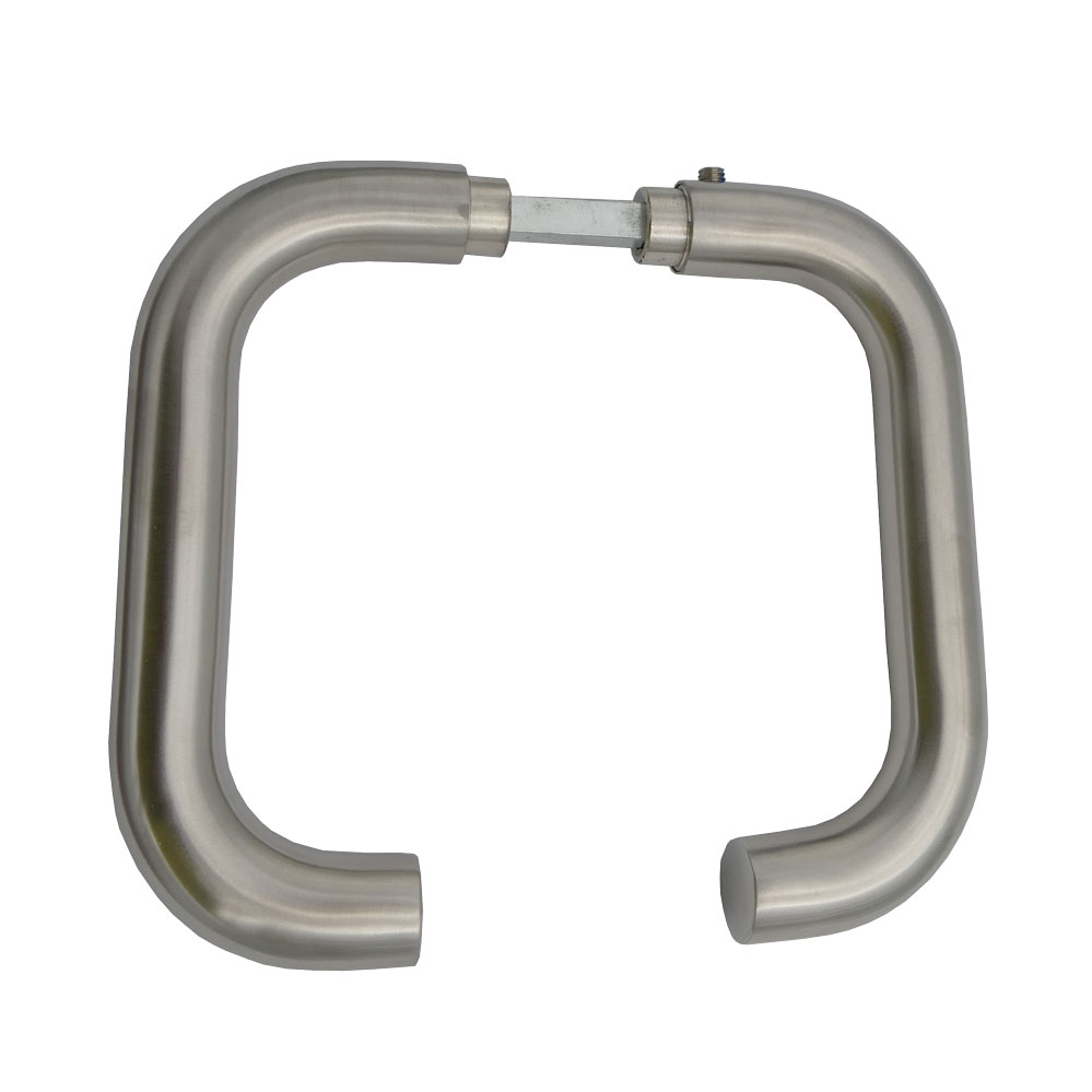 Drückerpaar / U-Form / Edelstahl matt gebürstet Nr. 4710 / 8 mm Vierkant