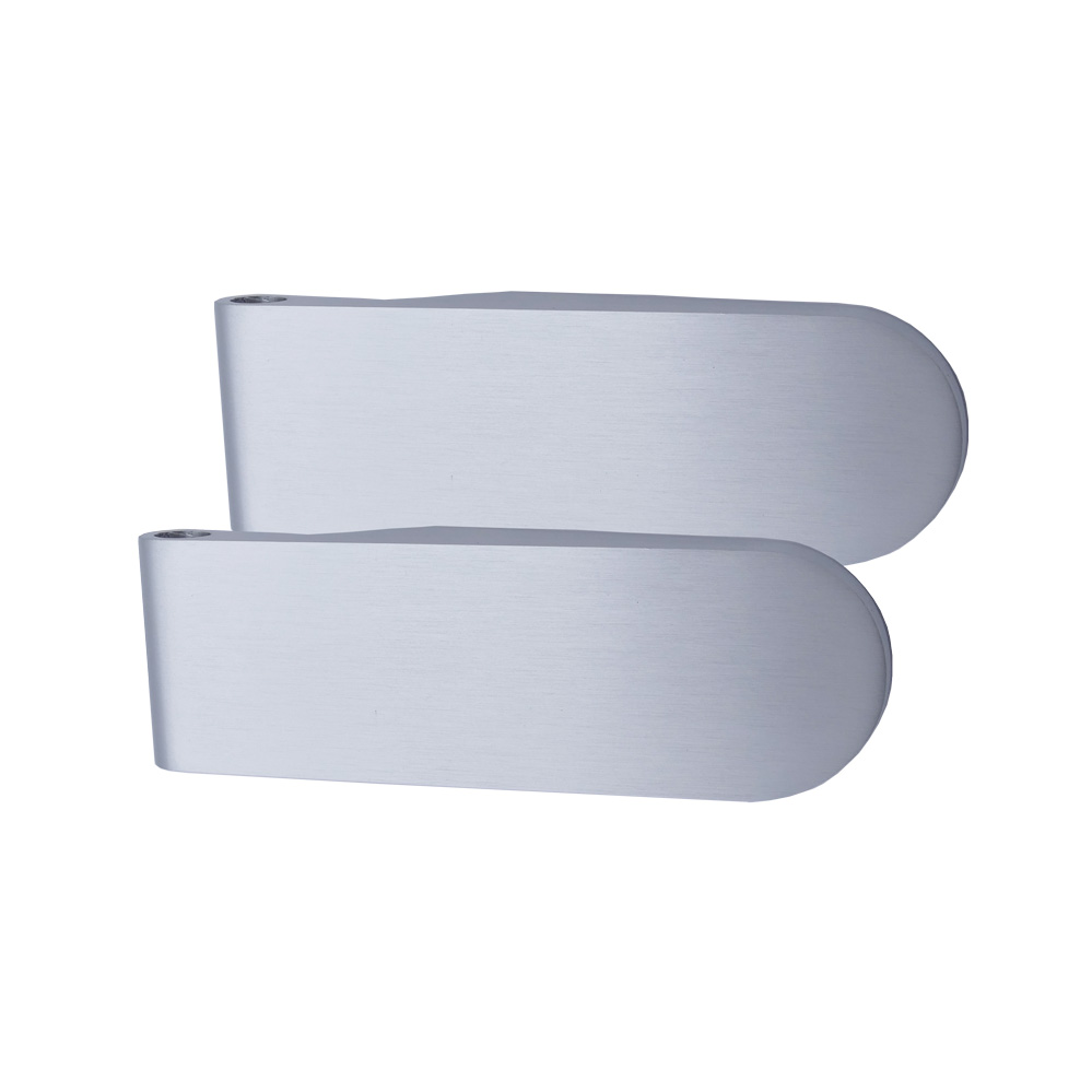 2-tlg Bänderpaar für für Glastürschlösser für 8 mm starke Ganzglastüren / Alu-F1-eloxiert